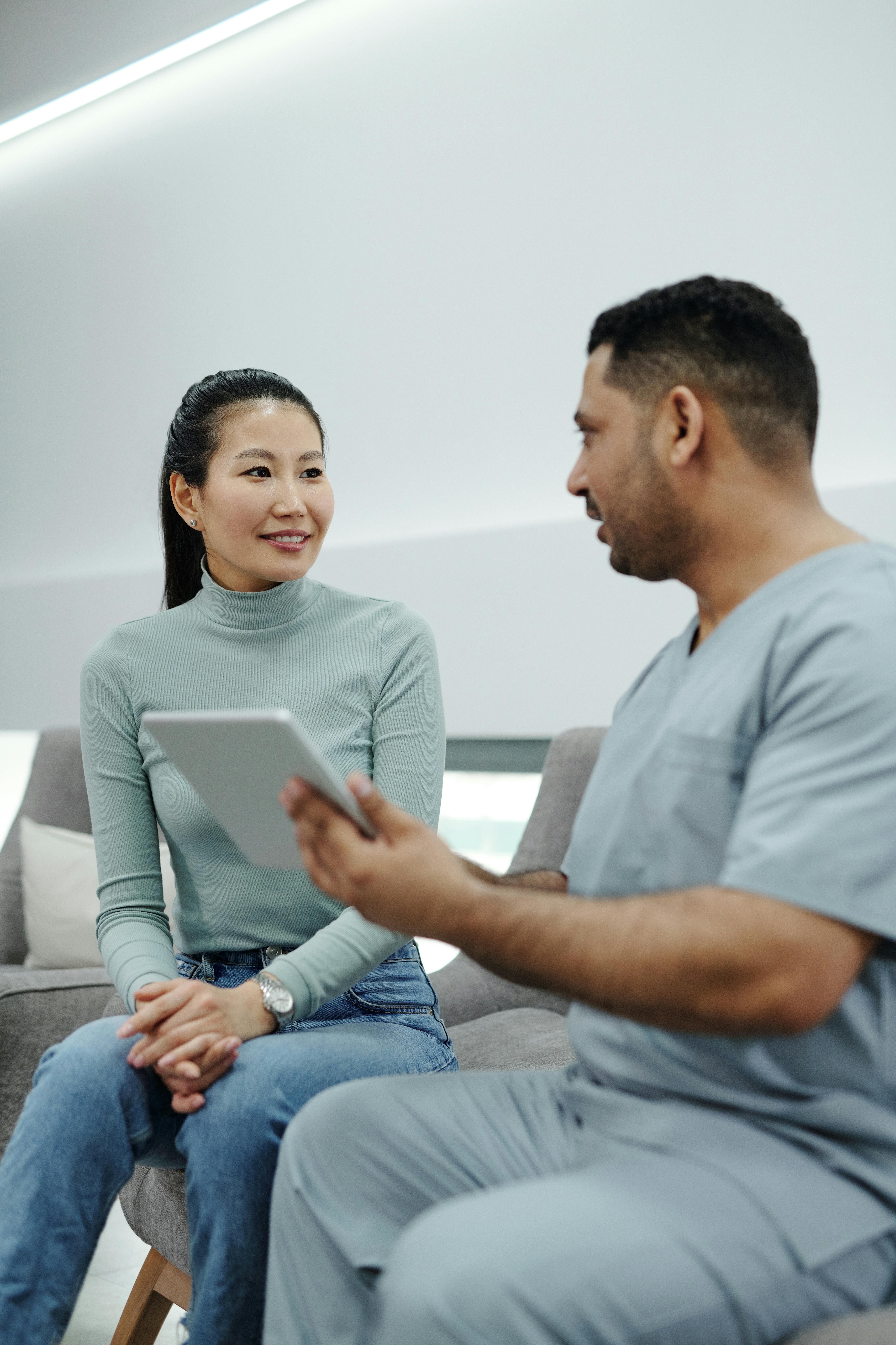 Patient consultation with report review